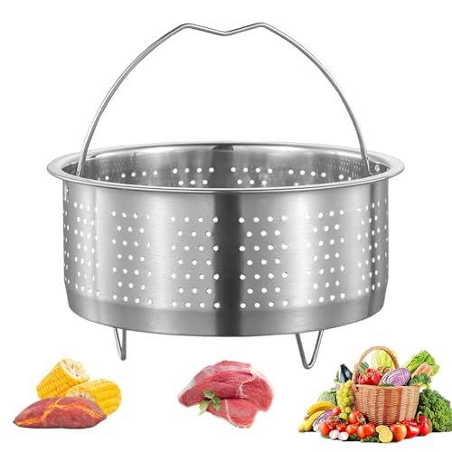 Vaporera de Acero Inoxidable, Cesta Vaporera, Vaporera Pequeña, con Mango Vaporera, Inserto de Vapor Rejilla, Olla a Presión Verduras al Vapor Frutas Huevos, Diámetro Interior 18 cm
