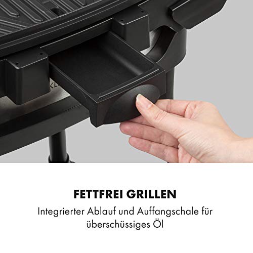 Foto von Klarstein Gatsby Elektrogrill Standgrill Tischgrill, Leistung: 2000 W, EasyGrill Concept, Grillfläche: 40 x 36 cm/Aluminiumdruckguss/Antihaft/Grillhaube, zwei Seitentische, schwarz