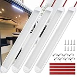 RVZONE 12V LED Interior Light Bar 120LEDs 1800LM 8W DC Frosted 12 Volt led Strip Lights with ON/Off Switch 12v led Light Enclosed Trailer Truck Interior Lights for Camper Truck Van RV Trailer Cargo