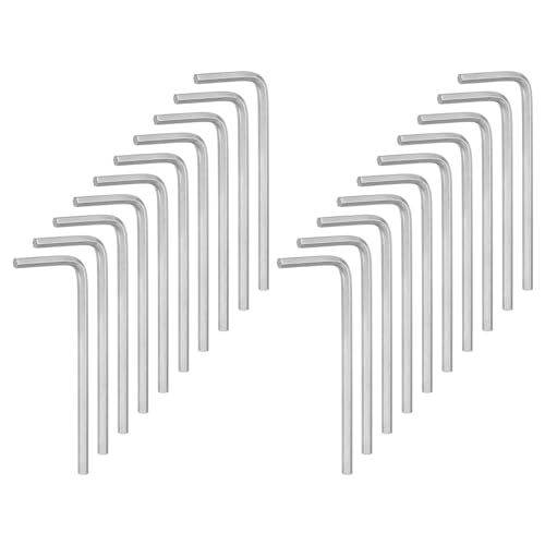 QUARKZMAN 20 Piezas de Llave Hexagonal de 3 mm, Llave Hexagonal en Forma de L de Acero Cromado Vanadio para Reparaciones en el Hogar, Tono Plateado