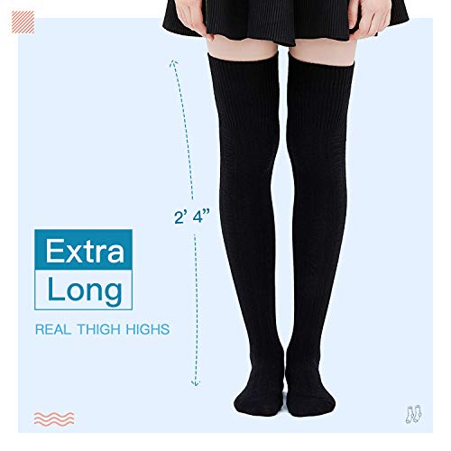 Kayhoma Extra Long Cotton Thigh High Socks Over the Knee High Boot Stockings Cotton Leg Warmers2