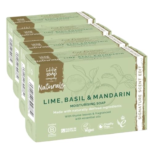 Image of Little Soap Company Naturals Range: Signature Scent Edit - Lime, Basil & Mandarin Soap Bar, 100g | Vegan & Cruelty Free Hand, Face & Body Soap | Essential Oils & Naturally Derived Ingredients