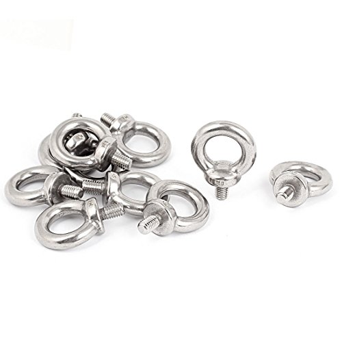 Tornillos de ojo M8 x 12 mm con hombro para elevación de maquinaria y soporte de estructuras 10 ud