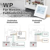 Beok WiFi Raumthermostat Fußbodenheizung, Wasser Heizungsthermostat Weiß – Ansicht 5