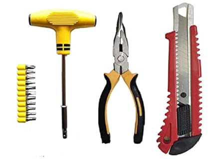 Okayji Multipurpose T-Shape Handle Screwdriver Bits Set With Cutter, Piller Repairing Hardware Tool Kit