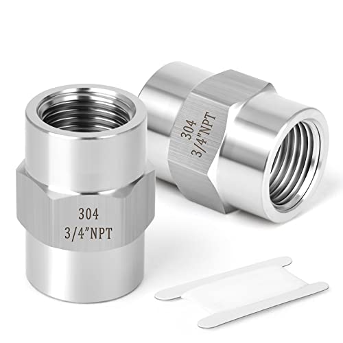 TAISHER 2PCS Forging of 304 Stainless Steel Pipe Fitting, Coupling, 3/4-Inch Female Pipe x 3/4-Inch Female Pipe by TAISHER - Used condition - US$11.19