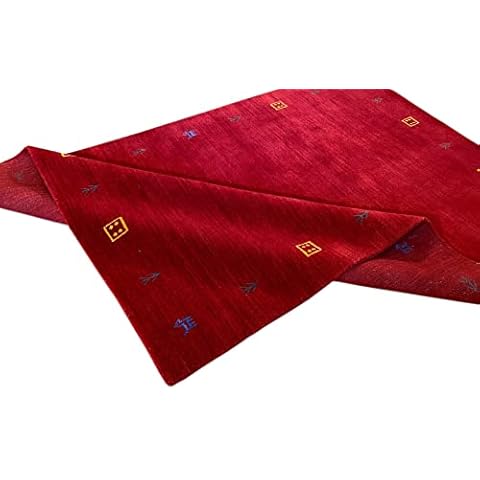 Gabbeh Rug 100% Wool Oriental Rug Hand-Woven Loom Bridge G543 T4 Cover