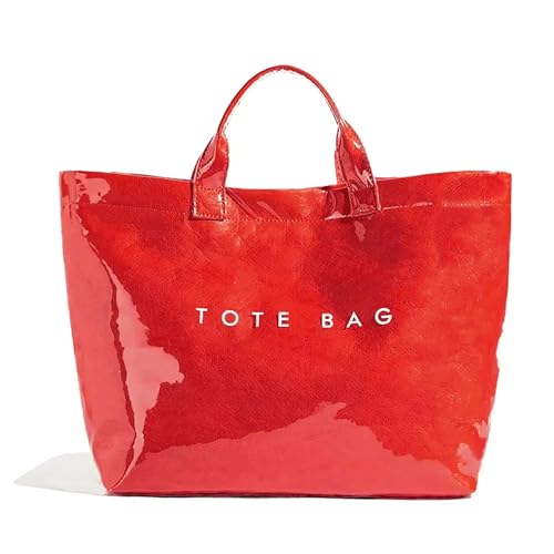 Image of Lushandy PVC Tote Bag for Women Jelly Beach Bag Top Handle Hobo Handbag | Water-Resistant, Wipe Clean, Lightweight