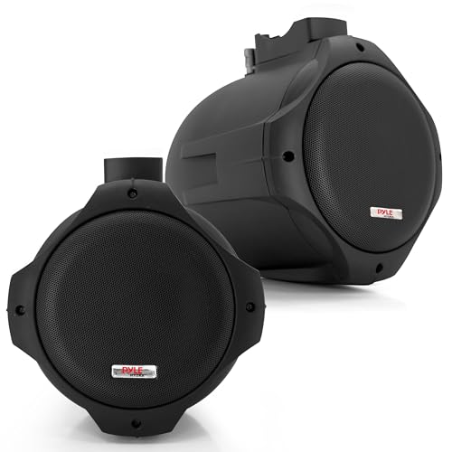 Pyle 8" Inch Dual Marine Speakers-2 Way IP44 Waterproof, Weather Resistant Outdoor Audio Stereo Sound System with 200 Watt Power and Poly Mica Cone and Butyl Rubber Surround-1 Pair - PLMRB85 (Black) by Pyle - Used condition - US$55.63