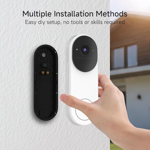 Noorio Wireless Doorbell Camera with Rechargeable Battery, 2K+ Resolution, 2-Way Audio, Color Night Vision, AI Motion Detection, Smart Video Doorbell Works with Alexa, D110