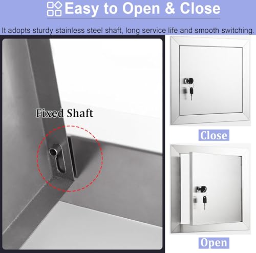 Miniatura 5 de Puerta De Panel De Acceso De Acero Inoxidable Con Llaves Para Paneles De Yeso, Fontanería Segura Y Escotilla De Inspección De Contador De Agua