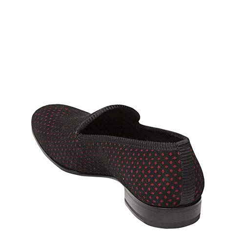 Mezlan Cibeles Mens Luxury Formal Loafers - Suede Slip-On Loafer With Leather Sole - Handcrafted In Spain - Medium Width (8.5, Black/Red) #TOP1