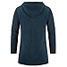 Mylldey Men's Long Cardigan Hoodies Full-zip Fleece Lined Sweaters Knit Regular Fit Casual Sweater Hooded Coat wiht PocketNavy-M