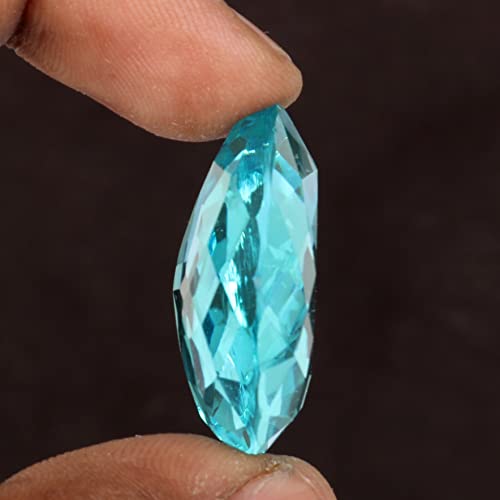 Real-Gems Brilliant Pear Cut Swiss Blue Topaz Loose Gemstone 50-60 Ct Approx #TOP3