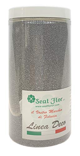 Coloured sand, sand for decorations sand for weddings sand size 0.3/0.7 mm. in jar of 750 gr. (Silver)