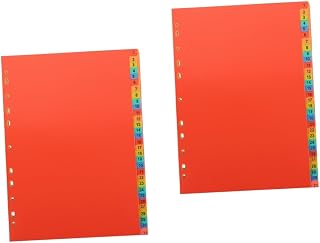Ciieeo 2 Conjuntos De Divisor De Índice A4 Pastas Coloridas Pastas De Arquivo De Plástico Protetor De Cartão De Plástico Separador De Fichário 6 Abas Divisor Fichário Índice De Fichário