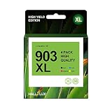 4 Cartouche 903 XL Remplacement Compatible pour HP 903 903XL Cartouches d'encre pour HP Officejet 6950 6960 Officejet Pro 6960 6970 (Noir Cyan Magenta Jaune, 4-Pack)