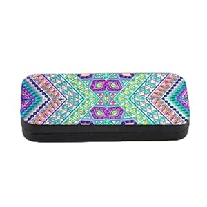 Diamond Art Eye Glass Case with Embroidery Patches,Diamond Painting PU Leather Eyeglas for Adults Woman Man