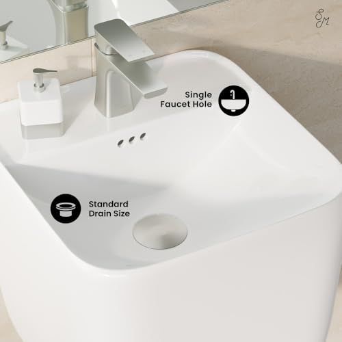 Carre 17.5" Wall-Mount Bathroom Sink by Swiss Madison - Used condition - Image 4
