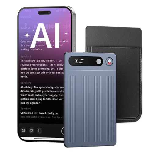 PEDNRJFT AI Voice Recorder With Case,App Control,Dictaphone Voice Recorder With Transcriber & Summarize - Support 134 Languages,64gb Memory, Audio Recorder For Lectures Meetings Calls And Interviews