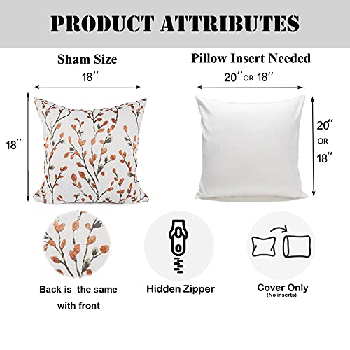 Your Smile Classical Embroidery Jacquard Orange Square Decorative Throw Pillow Case Cushion Cover 18X18 Inch #TOP3