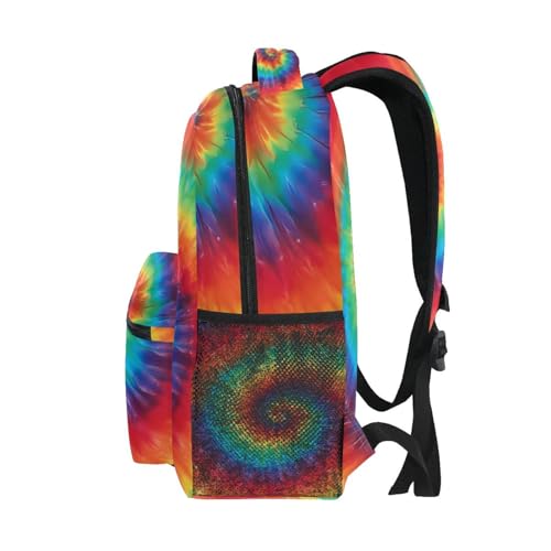 AUUXVA Spiral Tie Dye Backpack Trippy Travel School Shoulder Bag for Kids Boys Girls Women Men 11.5x8x16 in by AUUXVA - Used condition - Image 5