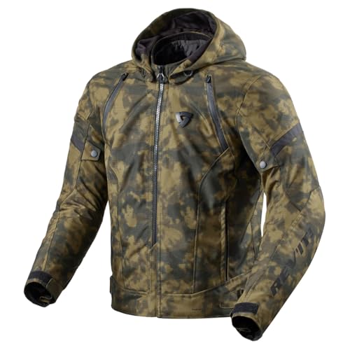 Image of REV'IT! Revit Flare 3 H2O waterproof Motorcycle Textile Jacket, green/camouflage, 2XL