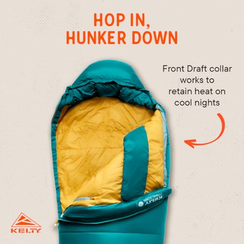 Kelty Cosmic 20 Degree 550 Down Fill Sleeping Bag for 3 Season Camping, Premium Thermal Efficiency, Soft to Touch, Large Footbox, Compression Stuff Sack (Women’s) - Image 6