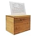 KOVOT Bamboo Recipe Box With Acrylic Recipe Card Holder
