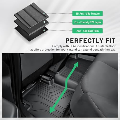 All Weather Floor Mats & Cargo Liner for 2021-2025 2026 Hyundai Elantra Non-Hybrid Non-Slip, Custom Fit 1st & 2nd Row with Trunk Mat Liner Full Set for Elantra Accessories Heavy TPE (No GT Models) by Epltion - Image 6