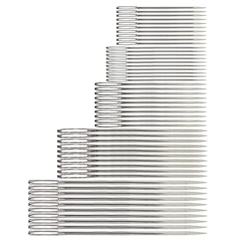 FOMIYES DIY Threading Needles Set 50pcs Embroidery Accessories Hand Sewing Needles in 5 Sizes