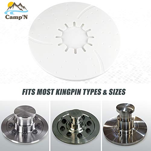 Camp'n Fifth Wheel Hitch Lube Plate - 10" Ultra Low Friction Lube Disc (White) #TOP4