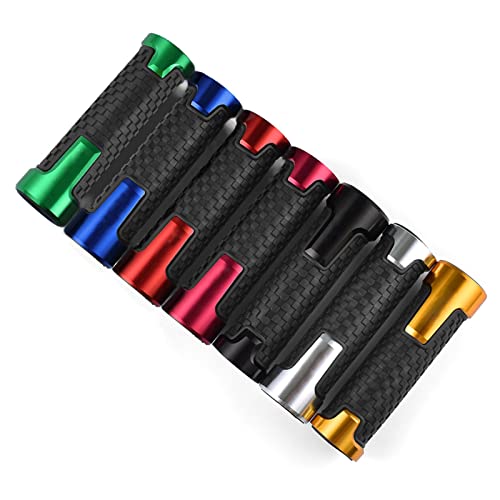 Motorcycle Grips Non Slip Rubber Bar 7/8" 22Mm Motorcycle Cnc Aluminum Powersports Handlebar Grips For Motorcycle Motorbike (Orange) #TOP6