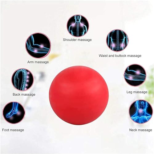 Image of WOVTE Massage Lacrosse Ball for Sore Muscles, Shoulders, Neck, Back, Foot, Body, Deep Tissue, Trigger Point, Muscle Knots, Yoga and Myofascial Release (Blue) (Red Purple)