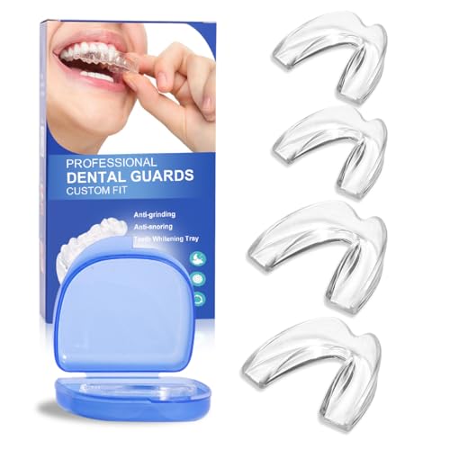 Sleep Mouth Guard for Grinding Teeth at Night,Mouthguards for Grinding of Teeth Protection for Teeth,Reusable Teeth Grinding,for Teeth Grinding, Night Guards for Teeth Grinding(4 Pack/Two Size)