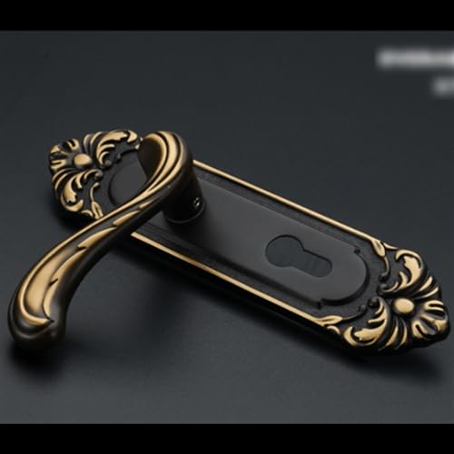 Serrure de porte silencieuse de chambre à coucher en cuivre doré