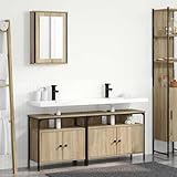 Mimdixy Unterschrank Waschbeckenunterschrank Spiegelschrank,Badezimmermöbel Set 3 pcs Braun 80 x 30 x 60 cm Holzwerkstoff,Geeignet Für Badezimmer,Kompakte Verpackung Und Einfache Montage
