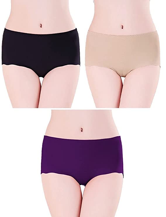 Image of LOURYN KOULYN Women's Ice Silk Seamless Hipster Panties(S to 3XL) (Pack of 3)
