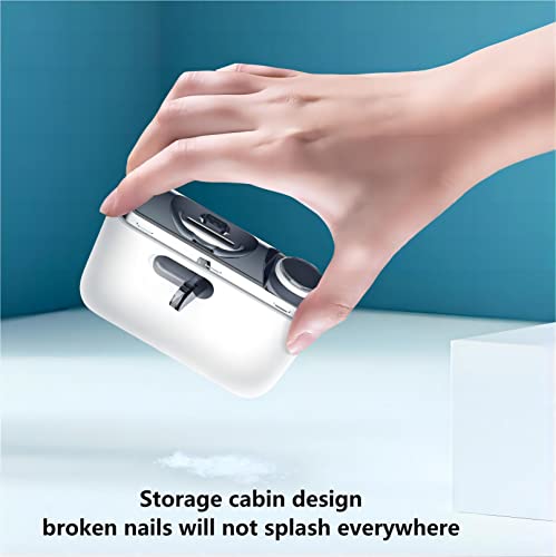 2 In 1 Electric Nail Clippers, Electric Polishing Automatic Nail Clippers Pro With Light Trimmer Nail Cutter Manicure For Baby Elderly Care Tools #TOP3