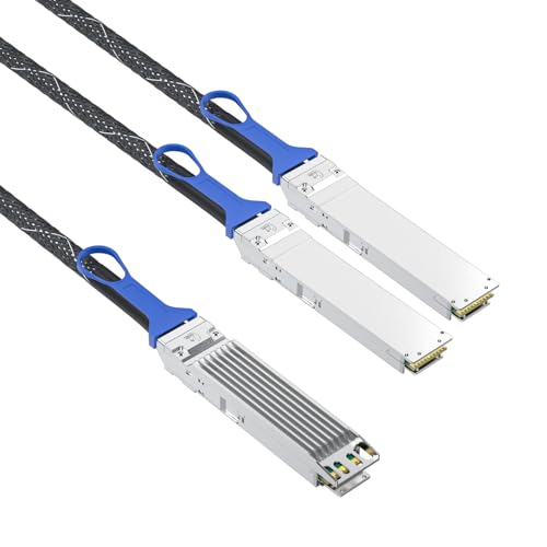 Image of 10Gtek 800Gb /s OSFP DAC Compatible for NVIDIA MCP7Y00-N01A, 8-Channel OSFP Fin-top Breakout to 2x400G Flat-top Cable, NDR Infiniband and Ethernet Solutions