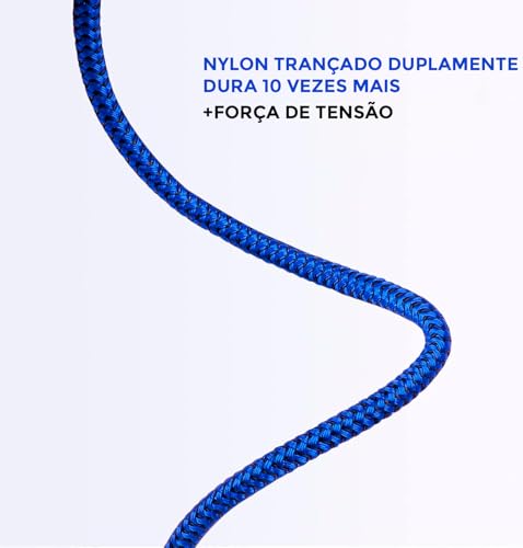 Cabo Lightning de 1 metro Reforçado 1 Unidade Cabo de Carregador para iPhone de 1 metro Revestido em