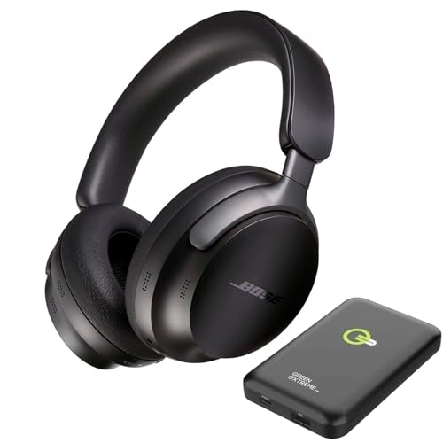 Bose QuietComfort Ultra Wireless Noise Cancelling Headphones with Spatial Audio, Over-The-Ear Headphones with Mic, Up to 24 Hours of Battery Life, with Energizer Ultimate Portable Wireless Charger