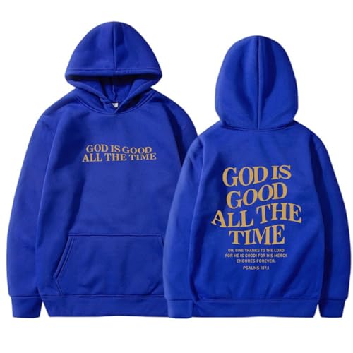 Womens Jesus God Is Good All The Time Fashion Hoodies & Sweatshirts Loose Fit Christian Hooded with Hood Sweaters Y2K