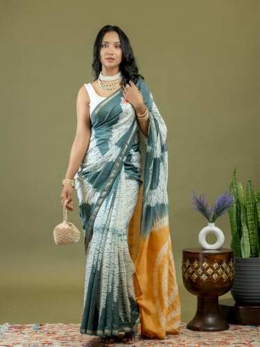 Ushvii grey chanderi silk saree – image 2