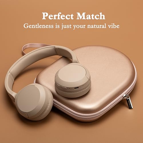 Image of Ginsco Case Compatible with JBL Tune 510BT /520BT /500BT /Junior 320, with Sony WH-CH520 /510, Ultra-Slim Hard Shell Waterproof Headphone Case for On Ear Headphones (Rose Gold)