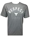 Cuello redondo. Under Armour Men\'s UA Project Rock Graphic Gray/White Shirt (Small)