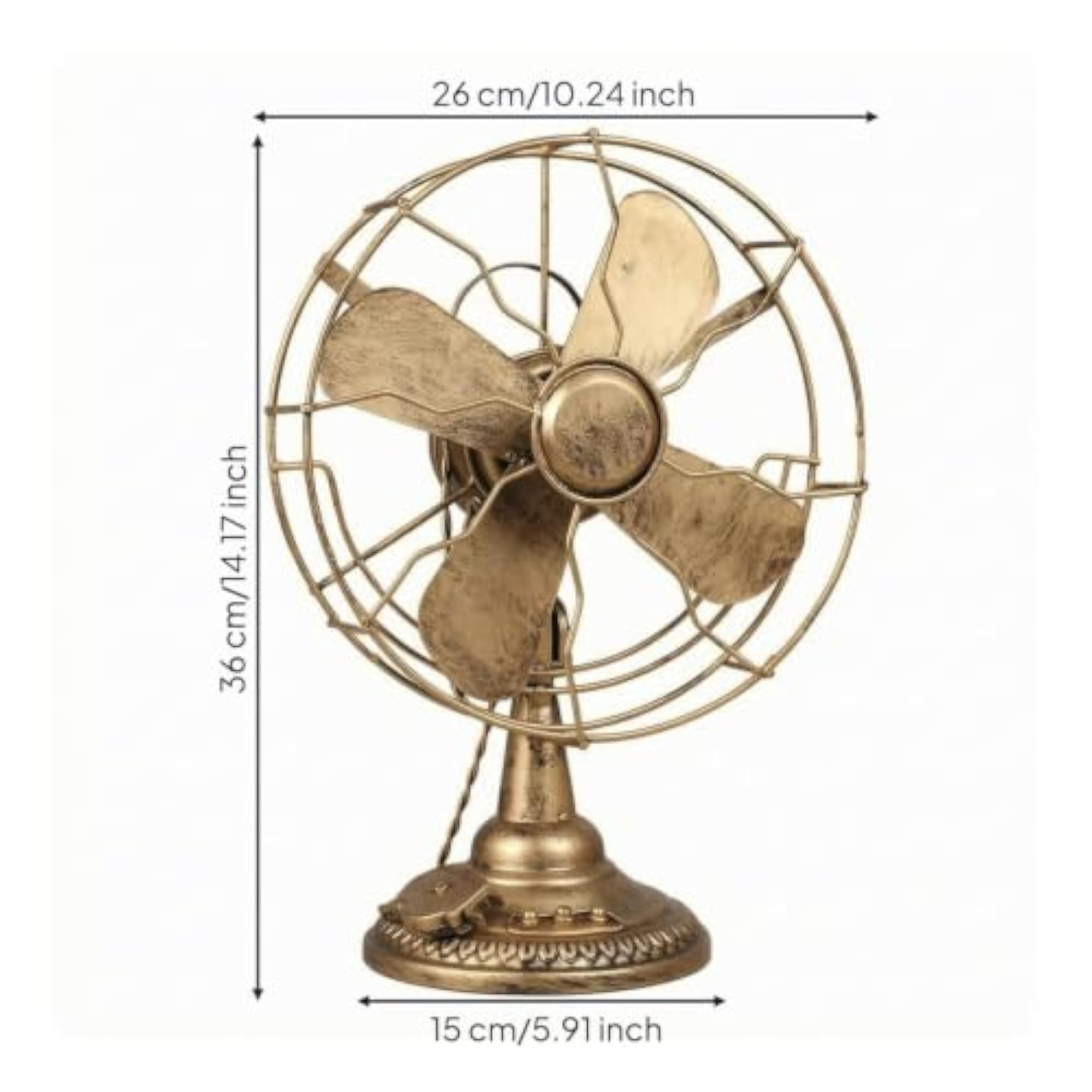 CLOVRIX® Antique-Style Retro Table Fan for Home Display