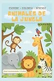 Abecedario de Amimales de la jungla - libro para colorear y aprender - De 2...