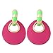 ZHOUYF Boucles d'oreilles Pendantes Créoles Pendantes Boucles d'oreilles en Cuir Fluo pour Femmes Vert Fluorescent, Impression Bague, Bijoux pour Dames, C2