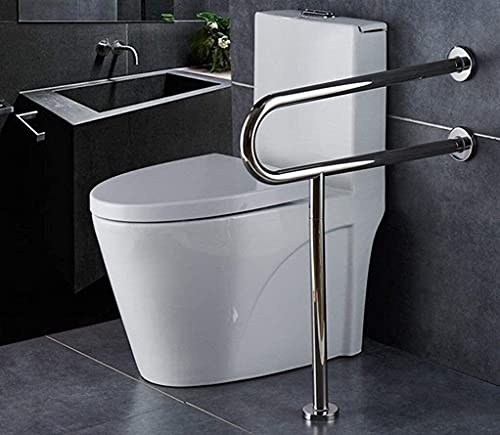 Barre de rail pour toilette Brofnie 70x70 support mural en acier pour pmr et senior